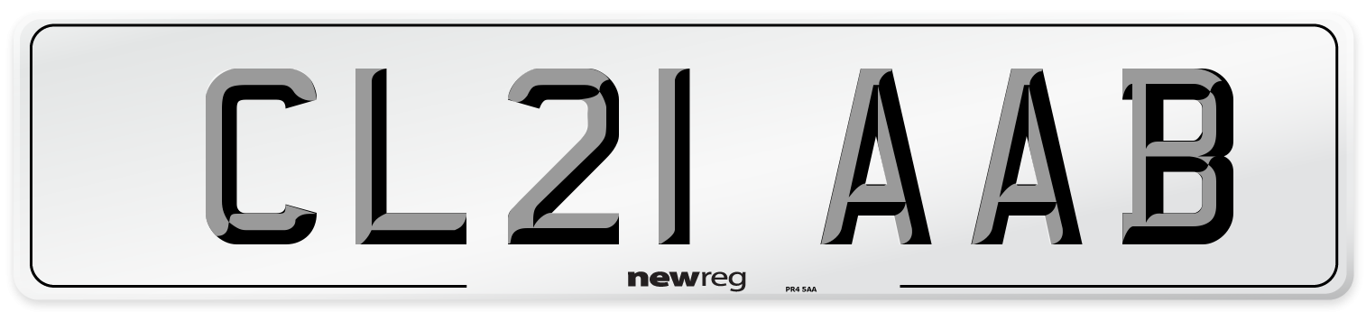 CL21 AAB Number Plate from New Reg